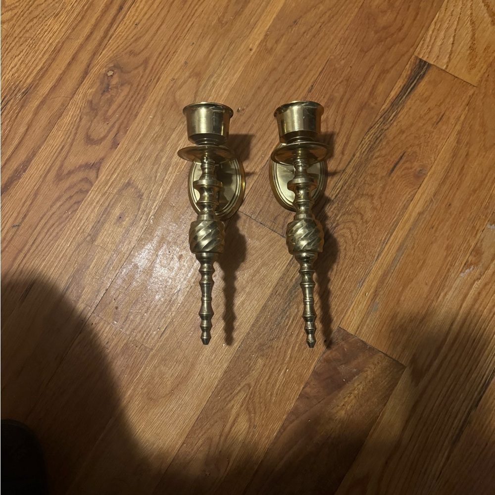 Elegant Brass Wall Candle Holders